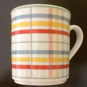 Coffee Mug Cup Villeroy Boch Switch CARU Porcelain No Lead FABULOUS PLAID NEW